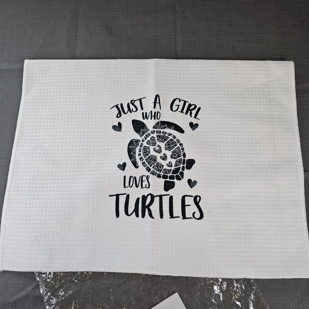 Just A Girl Who Loves Turtles Kitchen Towels，Cotton Modern 24 X 16 Inches Dis...